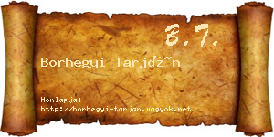 Borhegyi Tarján névjegykártya